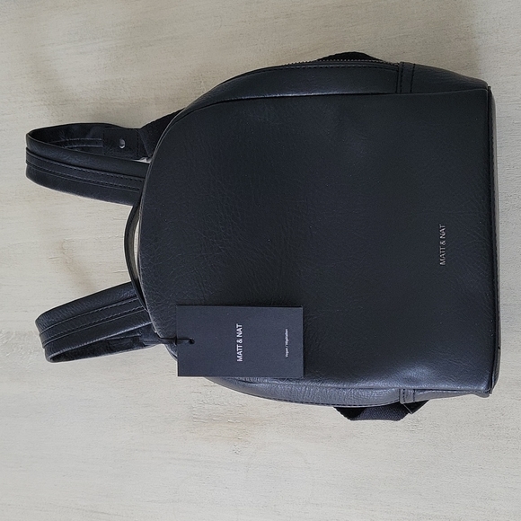 Matt & Nat Handbags - Matt & Nat black vegan leather mini backpack purse NWT